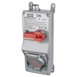 Hubbell Wiring Device-Kellems HBLMITL Hubbell Wiring Device-Kellems Circuit-Lock® Safety-Shroud® HBLMITL 3-Pole 2-Position Non-Metallic Standard Switched Unfused Mechanical Interlock, 4.19 in H 11.44 in W 4.88 in D, For Use With Twist-Lock® Receptacl