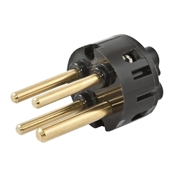 Hubbell Wiring Device-Kellems IN460DMS Hubbell Wiring Device-Kellems IN460DMS Heavy Duty Male Standard Watertight Screw Mount Plug/Inlet Interior, 380 to 415 V AC, 63 A, 3 Poles, 4 Wires, Screw Terminal Connector
