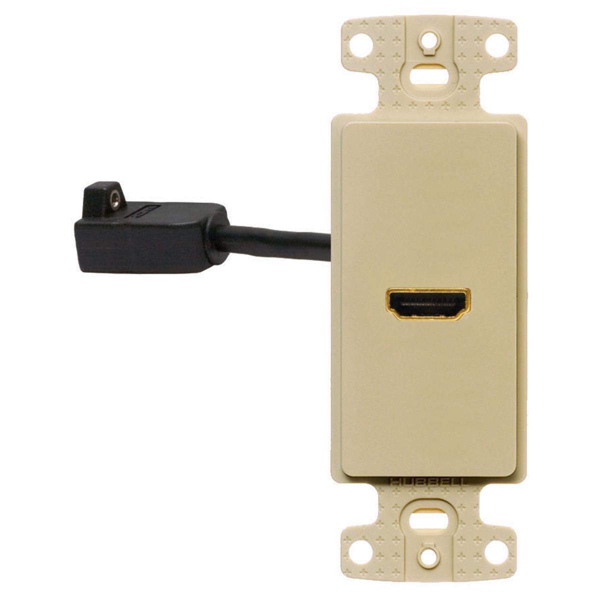Hubbell Wiring Device-Kellems NS801I netSELECT® NS801I Standard 1-Gang Plug-N-Play Decorator Frame, Female Connector, 1 Ports, Snap-Fit Mount, Ivory