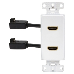 Hubbell Wiring Device-Kellems NS802I netSELECT® NS802I Decorator Standard Female to Female Plug-N-Play HDMI Frame, Female x Female Connector, 2 Ports, Snap-Fit Mount, Ivory
