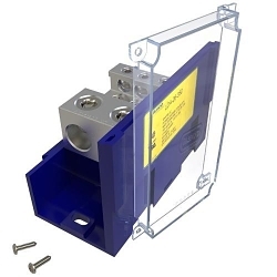 ILSCO LDA-26-350 Snapbloc® LDA-26-350 Type LDA Dual Rated Mechanical Power Distribution Block With Clear Cover, 600 V AC, 620 A, 1 Pole, 6 AWG to 350 kcmil, 14 to 2/0 AWG Wire, Aluminum Alloy
