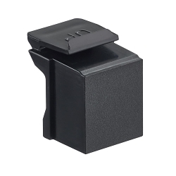 Leviton 41084-BE QuickPort® 41084-BE Blank Insert, Snap-Fit Mount, Plastic, Black