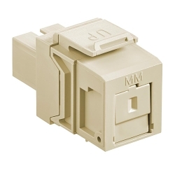 Leviton 41085-MIC QuickPort® 41085-MIC Simplex Fiber Optic Adapter, SC Connector, Snap-Fit Mount, Tool-Free Plug-N-Play Installation, Multi-Mode Fiber