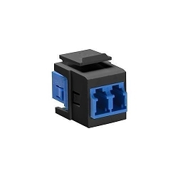 Leviton 41085-SLE QuickPort® 41085-SLE Duplex Fiber Optic Adapter, LC Connector, Snap-Fit Mount, Tool-Free Plug-N-Play Installation, Single-Mode Fiber