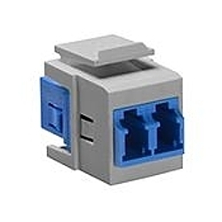 Leviton 41085-SLG QuickPort® 41085-SLG Duplex Fiber Optic Adapter, LC Connector, Snap-Fit Mount, Tool-Free Plug-N-Play Installation, Single-Mode Fiber