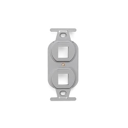 Leviton 41087-2GP QuickPort® 41087-2GP Type 106 Multimedia Insert, 2 Ports, Fastened Mount, Gray