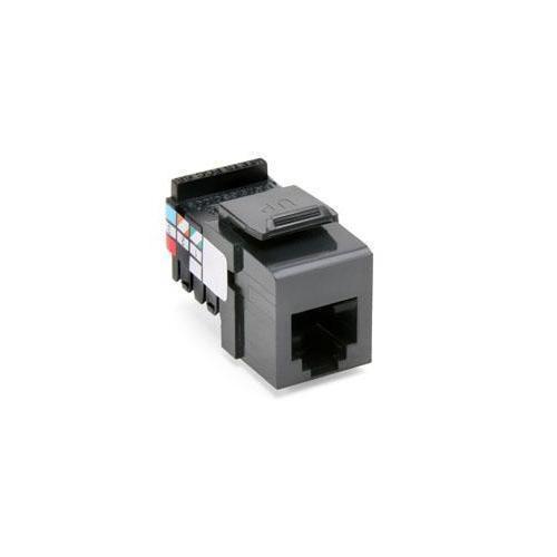 Leviton 41106-RG6 QuickPort® 41106-RG6 6-Conductor 6-Position 110-Style Snap-In Connector, USOC/Voice Module, Flush Mount, 1 Port, Plastic, Gray