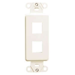 Leviton 41642-I Decora® QuickPort® 41642-I Multimedia Insert, 2 Ports, Fastened Mount, Ivory
