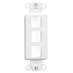 Leviton 41643-W Decora® QuickPort® 41643-W Multimedia Insert, 3 Ports, Fastened Mount, White