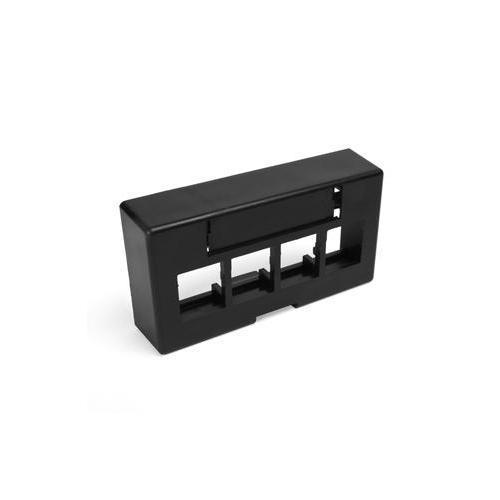 Leviton 49910-EE4 QuickPort® 49910-EE4 Modular Furniture Faceplate, 4 Ports, Fastened Mount, ABS