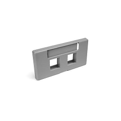 Leviton 49910-SG2 QuickPort® 49910-SG2 Standard Modular Furniture Faceplate, 1 Gangs, 2 Ports, Cat 5e/6/6a/Snap-in Module, Fastened Mount, ABS
