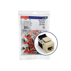 Leviton 5G108-BI5 QuickPack® eXtreme® QuickPort® 5G108-BI5 8-Conductor 8-Position UTP Connector, Cat 5e Module, Panel Mount, 1 Ports, Plastic, Ivory