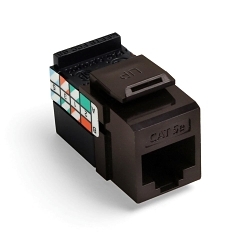 Leviton 5G108-RB5 GigaMax® QuickPort® 5G108-RB5 8-Conductor 8-Position UTP Connector, Cat 5e Module, Panel Mount, 1 Ports, Plastic, Brown