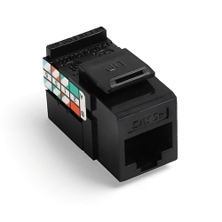 Leviton 5G108-RE5 GigaMax® QuickPort® 5G108-RE5 8-Conductor 8-Position UTP Connector, Cat 5e Module, Panel Mount, 1 Ports, Plastic, Black