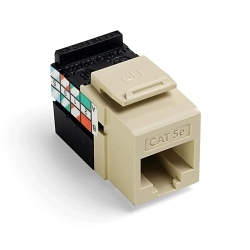 Leviton 5G108-RI5 GigaMax® QuickPort® 5G108-RI5 8-Conductor 8-Position UTP Connector, Cat 5e Module, Panel Mount, 1 Ports, Plastic, Ivory