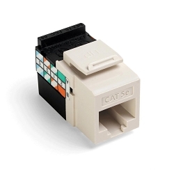 Leviton 5G108-RT5 GigaMax® QuickPort® 5G108-RT5 8-Conductor 8-Position UTP Connector, Cat 5e Module, Panel Mount, 1 Ports, Plastic, Light Almond