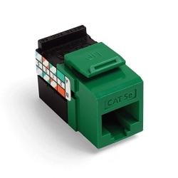 Leviton 5G108-RV5 GigaMax® QuickPort® 5G108-RV5 8-Conductor 8-Position UTP Connector, Cat 5e Module, Panel Mount, 1 Ports, Plastic, Green