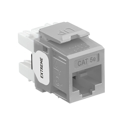 Leviton 5G110-RG5 GigaMax® QuickPort® 5G110-RG5 8-Conductor 8-Position Component Rated UTP Connector, Cat 5e Module, Panel Mount, 1 Ports, Plastic, Gray