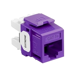 Leviton 5G110-RP5 GigaMax® QuickPort® 5G110-RP5 8-Conductor 8-Position Component Rated UTP Connector, Cat 5e Module, Panel Mount, 1 Ports, Plastic, Purple