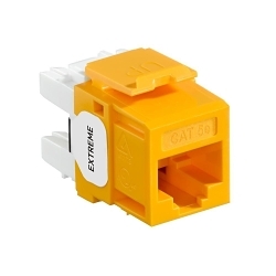 Leviton 5G110-RY5 GigaMax® QuickPort® 5G110-RY5 8-Conductor 8-Position Component Rated UTP Connector, Cat 5e Module, Panel Mount, 1 Ports, Plastic, Yellow