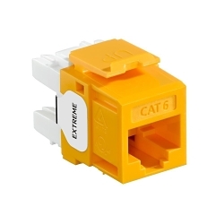 Leviton 61110-RY6 eXtreme® QuickPort® 61110-RY6 8-Conductor 8-Position Channel/Component Rated UTP Connector, Cat 6 Module, Panel Mount, 1 Ports, Plastic, Yellow