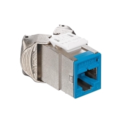 Leviton 61SJK-RL6 Atlas-X1TM QuickPort® 61SJK-RL6 Component Rated Shielded Connector, Cat 6 Module, Surface Mount, Die Cast Zinc, Blue