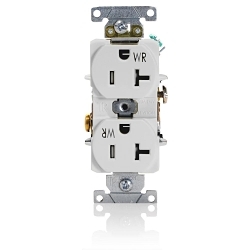 Leviton TWR20-W - Straight Blade Receptacles
