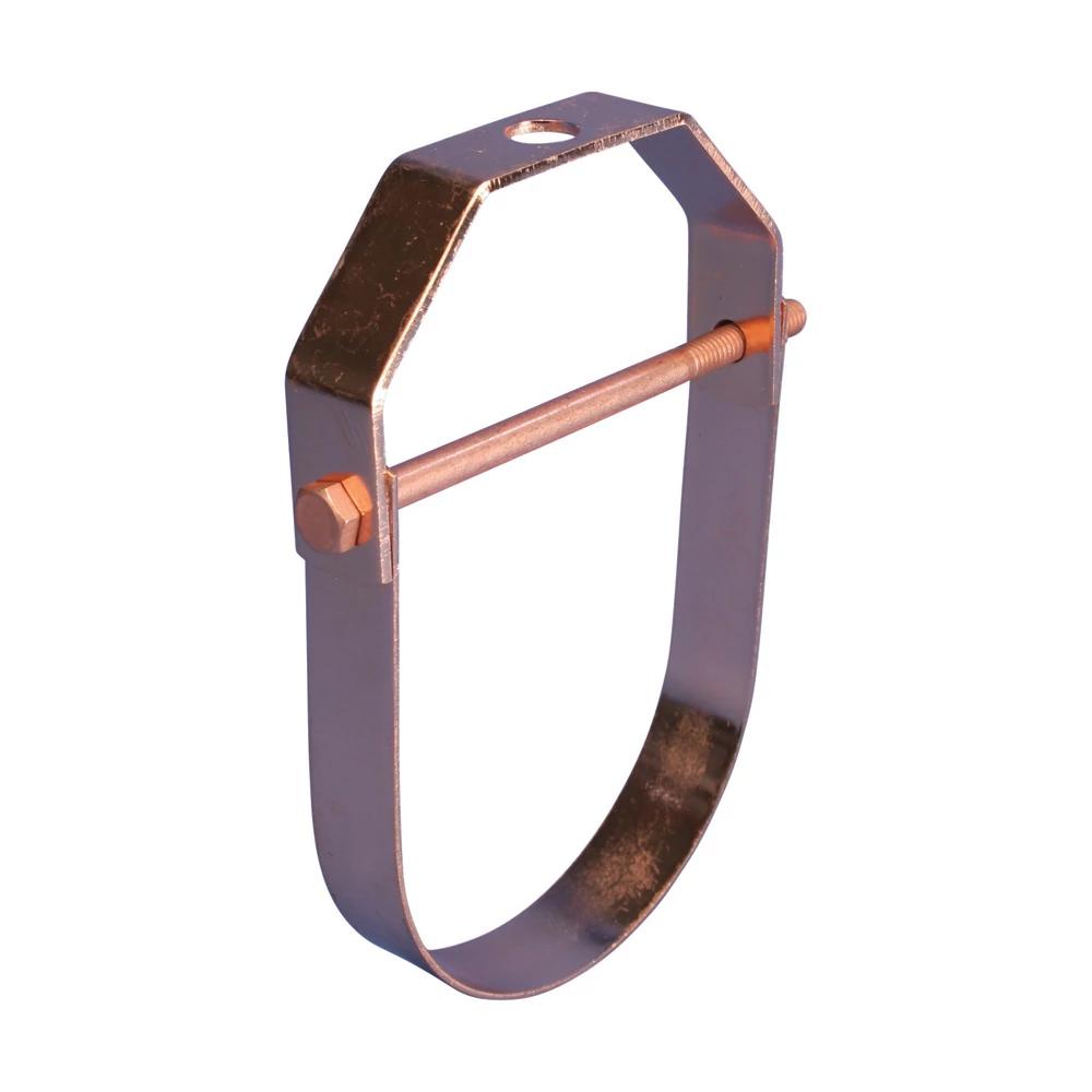 nVent CADDY 4020200CP Light Duty Clevis Hanger, 2 in Pipe, 3/8 in Rod, 215 lb Load, Steel, Electro-Plated Copper