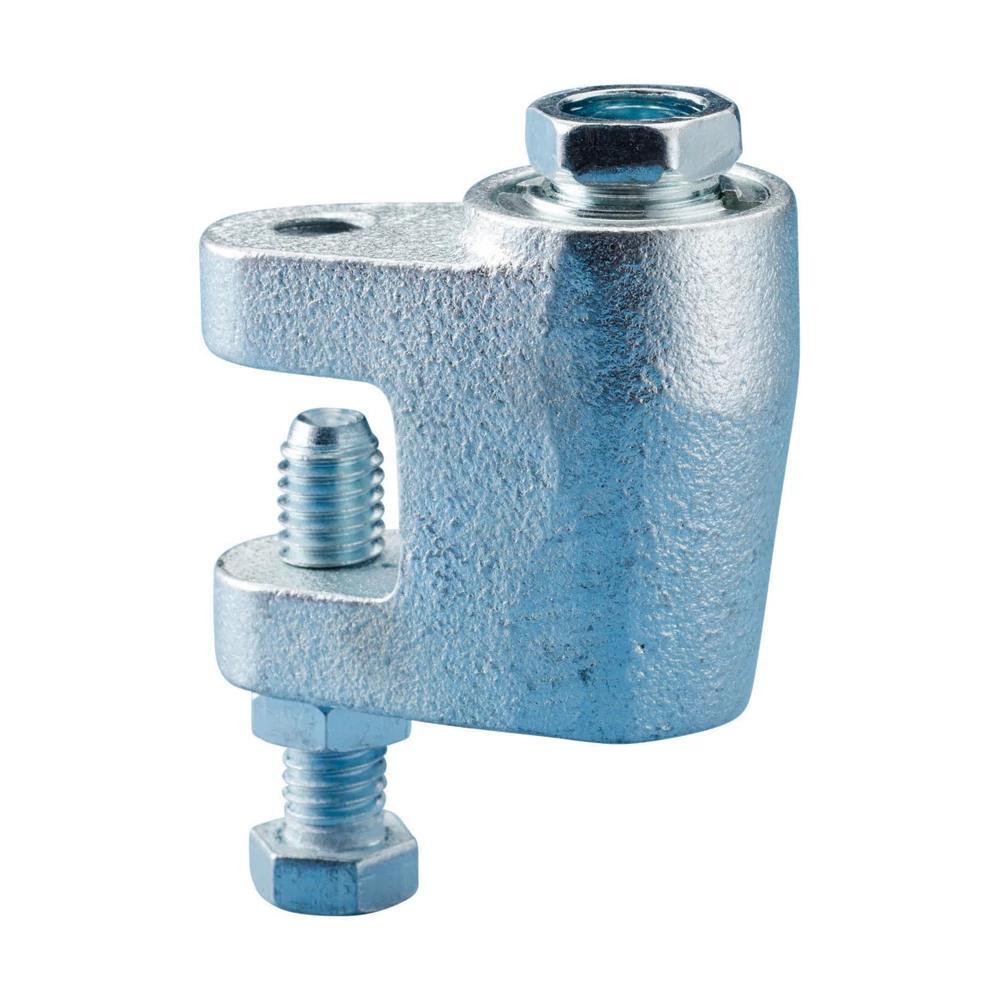 nVent CADDY CRLB50EG Thick Flange Beam Clamp, 1/2 in Rod, 3/8 to 3/4 in THK Flange, 1100 lb Static Load, Cast Iron, Electro-Galvanized