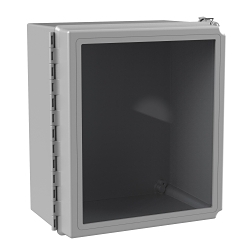 nVent Hoffman A14128CHQRFGW A48 Enclosure, 14 in L x 12 in W x 8 in D, NEMA 4X NEMA Rating, Fiberglass
