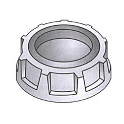 O-Z/Gedney 3600 3-600 Type 3 Non-Grounding Capped Conduit Bushing, 6 in Trade, Malleable Iron, Zinc Plated