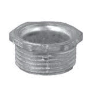 O-Z/Gedney 738 7-38 Hex Head Insulated Throat Male Threaded Bushed Conduit Nipple, 3/8 in, For Use With IMC/Rigid Metal Conduit, Malleable Iron, Electroplated Zinc