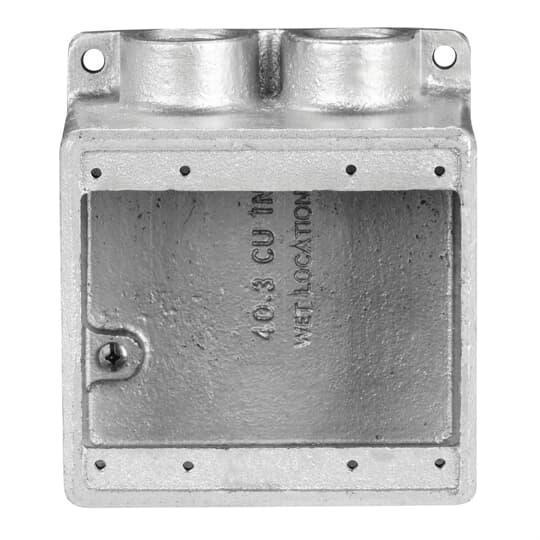 Ocal FDS222-G Type FDS Dead End Deep Style Device Box, Iron, 2 Gangs, 2 Outlets, 2 Knockouts