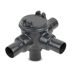 Ocal GUAW26-B OCAL-BLUETM GUAW26-B Explosionproof Conduit Outlet Box With Internal Grounding Screw, 3/4 in, 3 in Cover Opening, 13 cu-in, PVC Coated/Zinc Plated