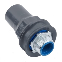 Ocal ST1/2-G Straight Liquid Tight Conduit Connector, 1/2 in Trade, Steel, PVC Coated