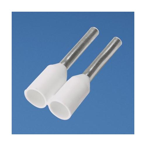 Panduit FSD75-8-3K10 Pan-Term® FSD75-8-3K10 Sleeve Single Insulated Ferrule, 20 AWG Stranded Conductor, 0.57 in L, Copper, White
