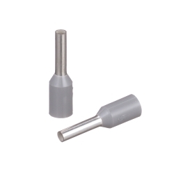 Panduit FSD76-6-D Pan-TermTM FSD76-6-D Type FSD DIN End Sleeve Single Insulated Wire Ferrule, 18 AWG Stranded Conductor, 0.47 in L, Copper, Gray