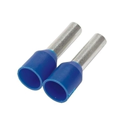 Panduit FSD80-8-KD6 Pan-Term® FSD80-8-KD6 Sleeve Single Insulated Ferrule, 14 AWG Stranded Conductor, 0.57 in L, Copper, Blue
