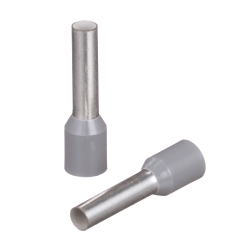 Panduit FSD81-12-C Pan-TermTM FSD81-12-C Type FSD Single Insulated Wire Ferrule, 12 AWG Stranded Conductor, 0.79 in L, Copper, Gray