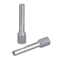 Panduit FSD81-18-C Pan-TermTM FSD81-18-C Type FSD DIN End Sleeve Single Insulated Wire Ferrule, 12 AWG Stranded Conductor, 1.02 in L, Copper, Gray