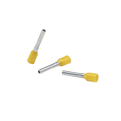 Panduit FSD85-18-L Pan-TermTM FSD85-18-L Type FSD DIN End Sleeve Single Insulated Wire Ferrule, 4 AWG Stranded Conductor, 1.22 in L, Copper, Yellow