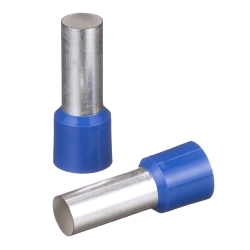 Panduit FSD87-25-Q Pan-TermTM FSD87-25-Q Type FSD DIN End Sleeve Single Insulated Wire Ferrule, 1/0 AWG Stranded Conductor, 1.61 in L, Copper, Blue
