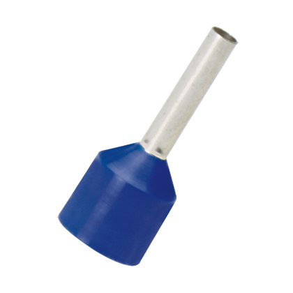 Panduit FSDXL80-12-C Pan-TermTM FSDXL80-12-C Type FSDXL Expanded Sleeve Single Insulated Wire Ferrule, 14 AWG Stranded Conductor, 0.85 in L, Copper, Blue