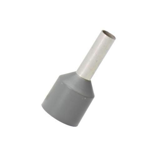 Panduit FSDXL81-10-C Type FSDX Loose Piece Single Insulated Wire Ferrule, 12 AWG Stranded Conductor, 0.77 in L, Copper, Gray