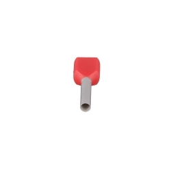 Panduit FTD77-10-D Pan-TermTM FTD77-10-D Type FTD Twin Insulated Wire Ferrule, 18 AWG Stranded Conductor, 0.67 in L, Copper, Red
