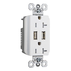 Pass & Seymour TR-5362USBW - Straight Blade Receptacles