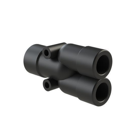 PMA BVYR-121010 PMAFIX® BVYR-121010 1-Piece Reinforced Y-Connector With Seal Cap, NW12/NW10/NW10 Trade, For Use With PMAFLEX®, PMAFLEX® Pro and PMA Smart Line Nylon Flexible Conduit, Polyamide 6