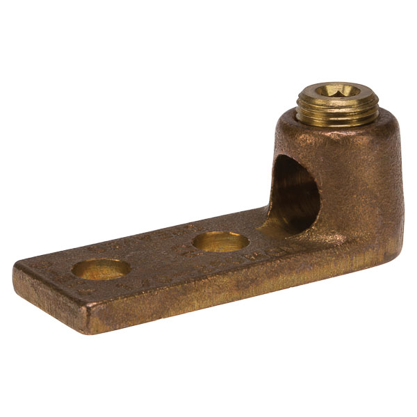 Polaris 250L2 L Series Dual Rated Panelboard Lug, 6 AWG to 250 kcmil, 1/2 in Bolt/Stud, 1-3/4 in Hole Spacing, For Use With Copper and Aluminum Conductors