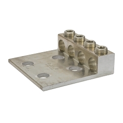 Polaris 4-350L4 L4 Dual Rated Panelboard Lug, 6 AWG to 350 kcmil, 9/16 in Bolt/Stud, Surface Mount, 1-3/4 in Hole Spacing, For Use With Copper or Aluminum Conductor