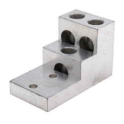 Polaris 600T-3 T2 Stacked Lug, 2 AWG to 600 kcmil Aluminum/Copper Conductor, 3/8 in Stud, 2 Bolt Holes